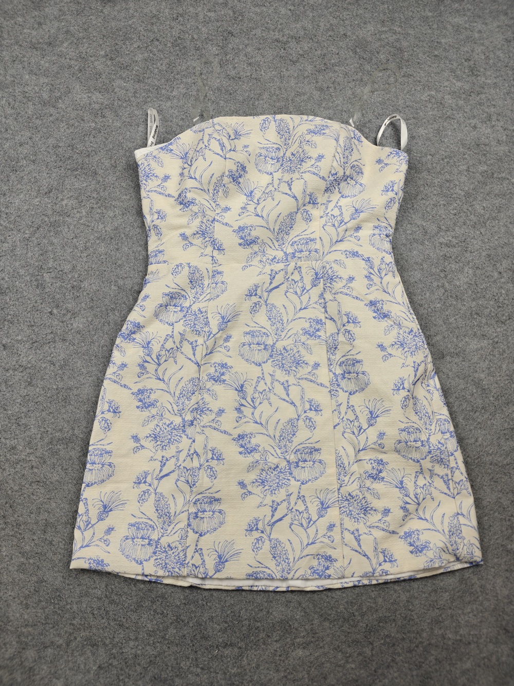 Dress Womens 8 White Floral Sheath Short Strapless Sweetheart Lined Wedding